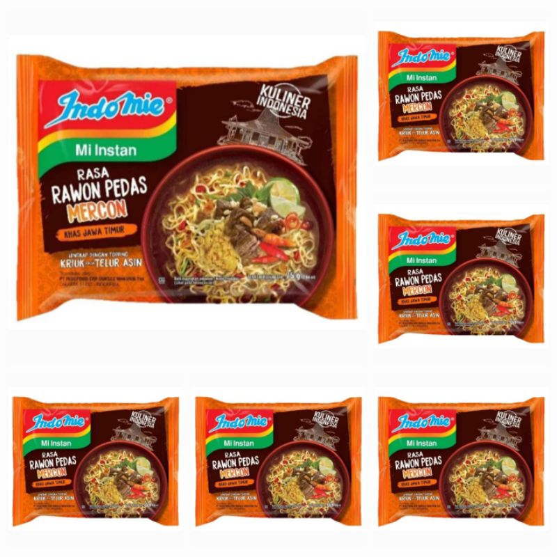 

Indomie Mi Instan Rasa Rawon Pedas Mercon 75 Gr