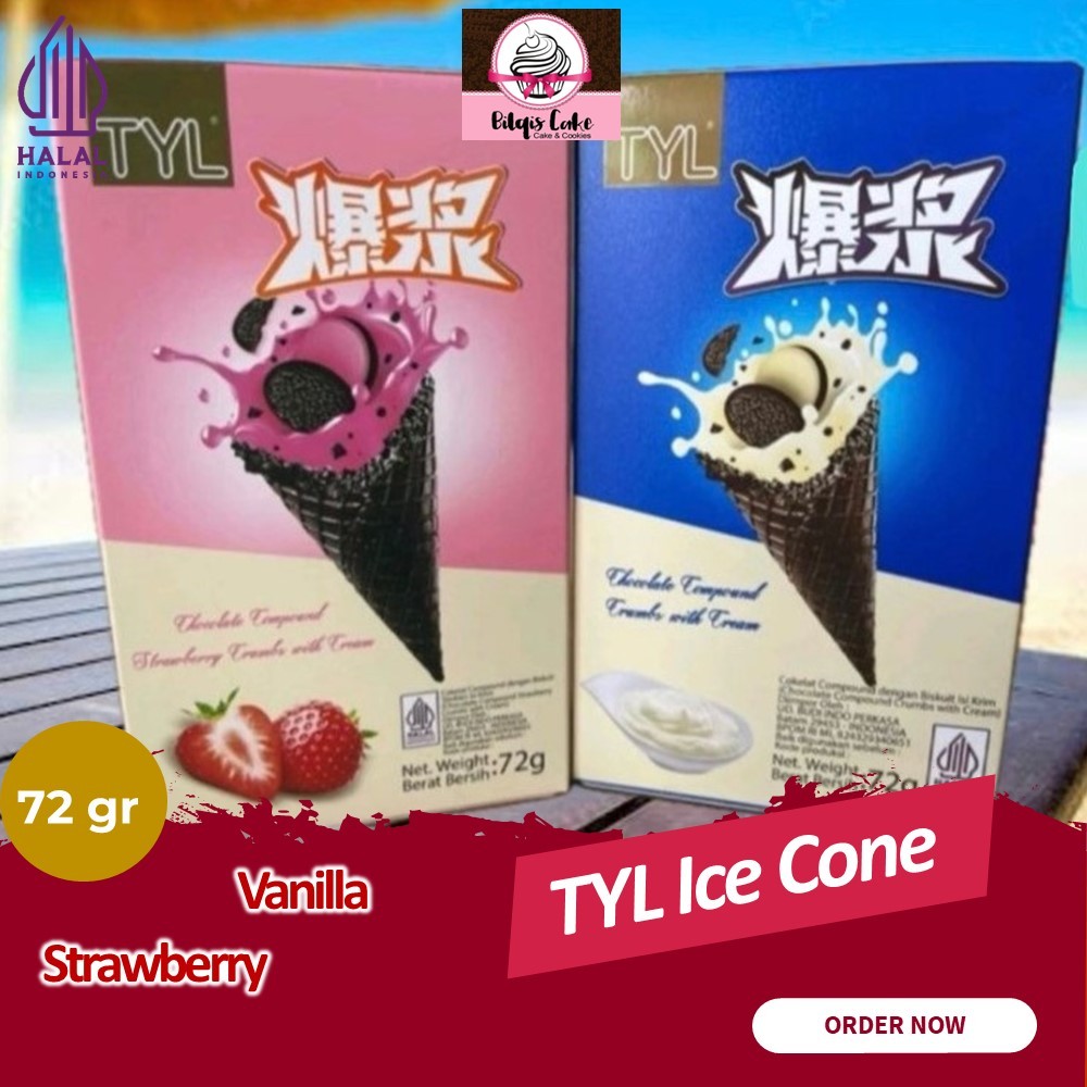 

TYL ICE CONE Chocolate Compound Strawberry Crumbs With Cream 72g