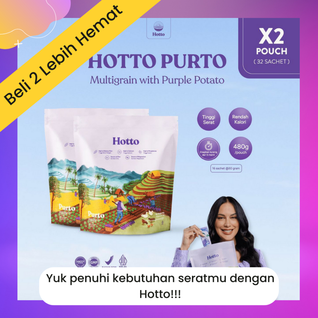 

HEMATT!!!! Hotto Purto Pouch Multi Grain with Purple Potato - 32 Sachets