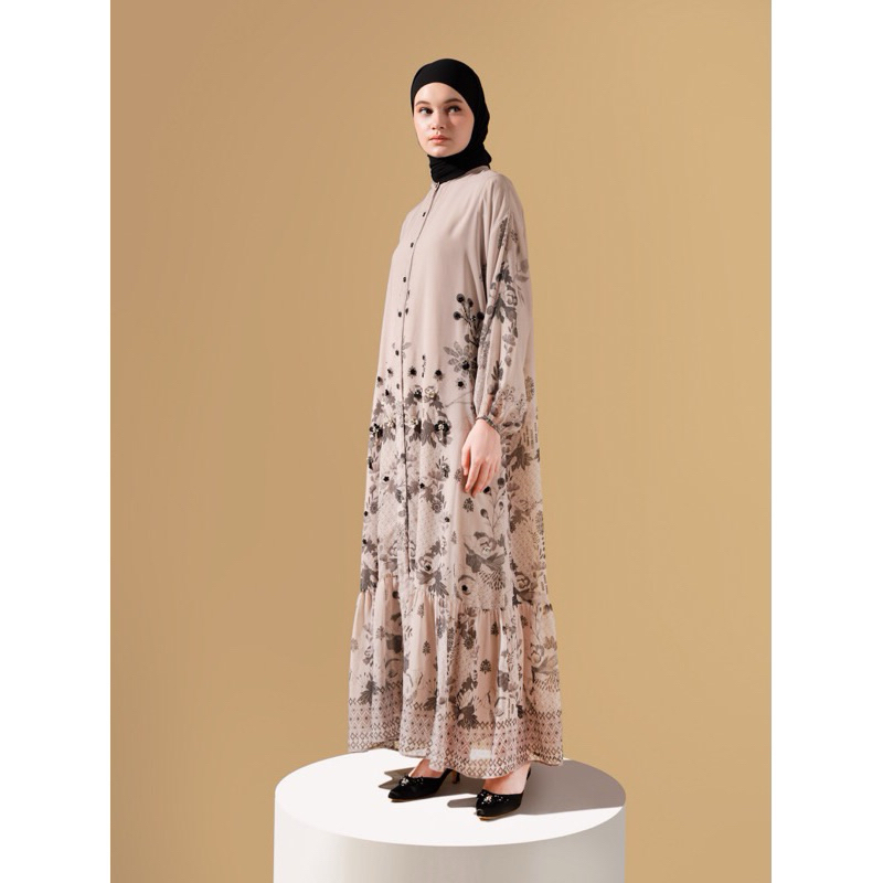 Reyna Dress Beige - Aleza Label | Dress Wanita | Raya Collection 2024 | alezalabel
