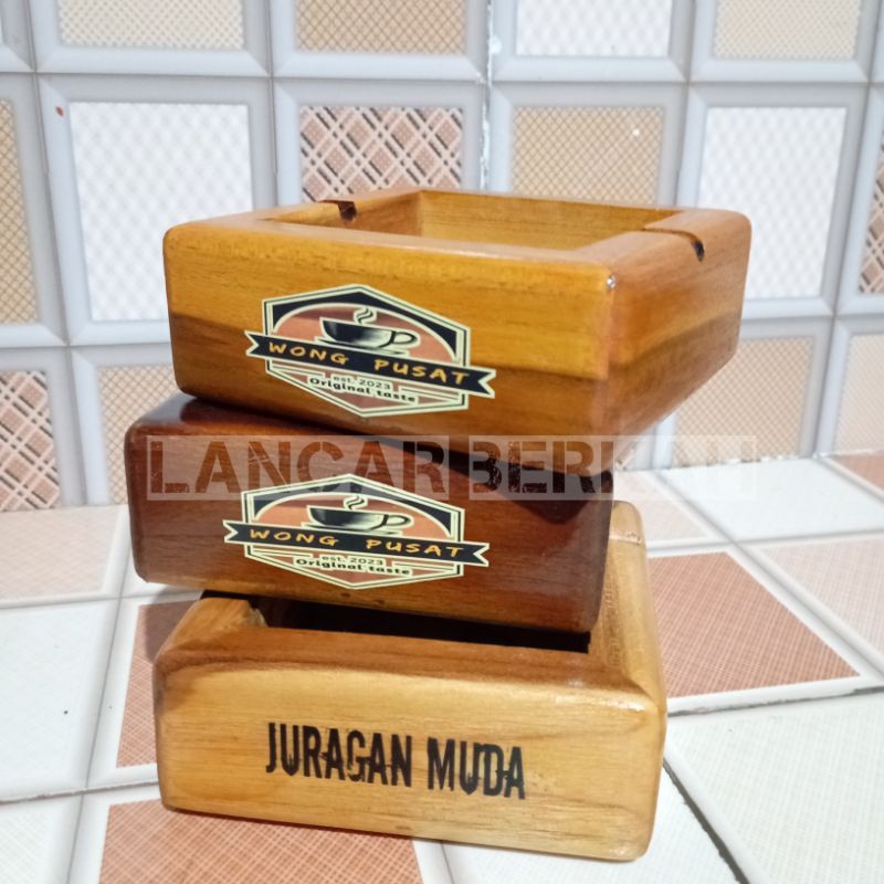 Asbak kayu unik/asbak Hexagonal/asbak kotak