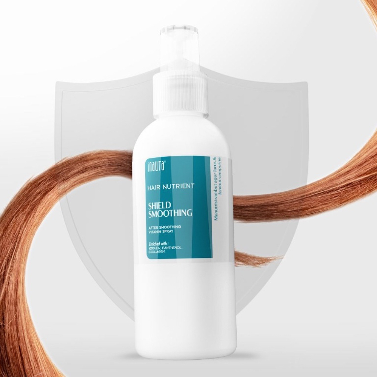 GLAM - INAURA Hair Nutrient Shield Smoothing Vitamin Spray 100ml (Hijau) - Vitamin Rambut Setelah Ca