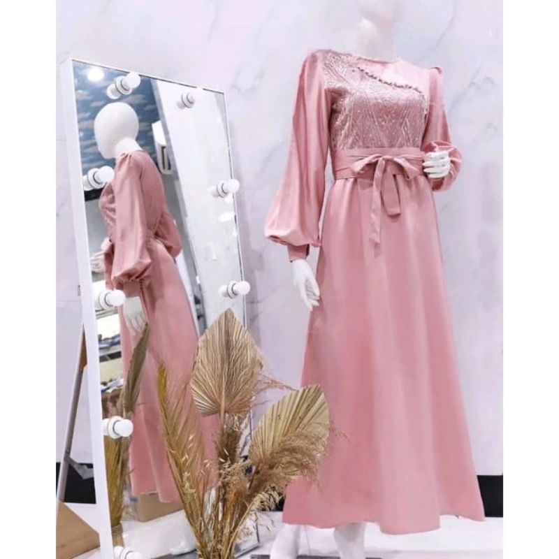 Kinza dress gaun terbaru - Gaun pesta - Gaun kondangan - Gaun brukat - Gaun remaja - gaun kondangan 