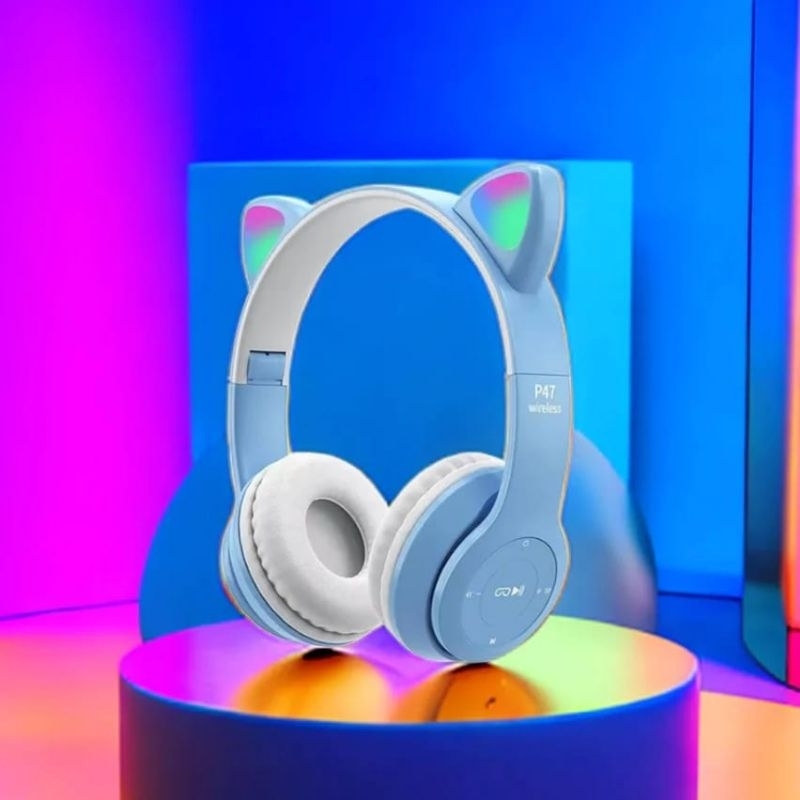 Hot Deals Batam Shopping Mall (Tur) P47 Cat Ear / Headphone Wireless Cat Ear Led P47M / Wirelles