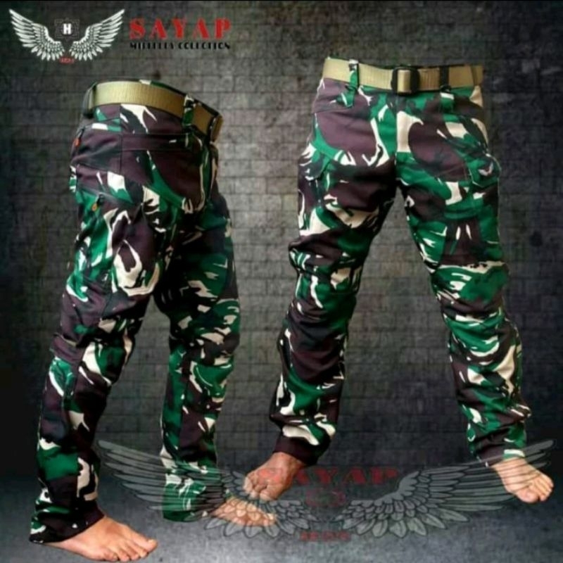Celana panjang pria loreng malvinas cargo tactical blackhawk, Celana TNi