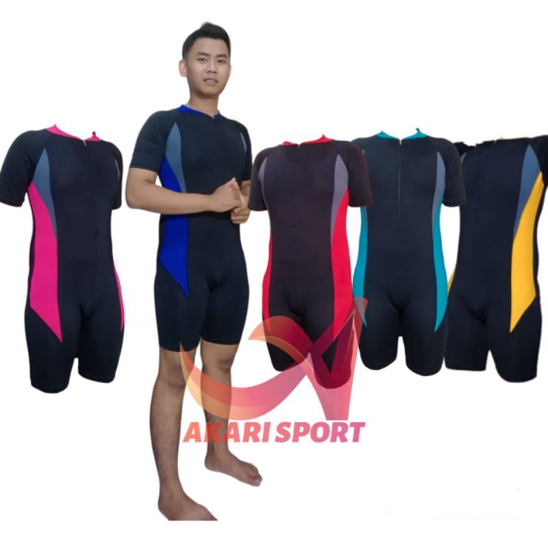 BAJU RENANG DIVING DEWASA PRIA WANITA JUMBO SPANDEX PREMIUM + TOPI