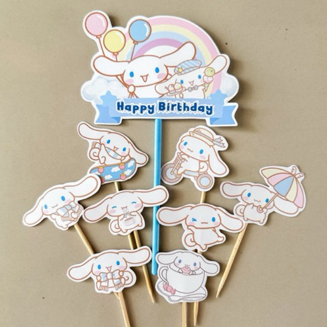 TOPPER CINNAMOROLL / (LA-001) CAKE TOPPER CINNAMOROLL / TOPPER KUE CINNAMOROLL / HIASAN KUE CINNAMOR