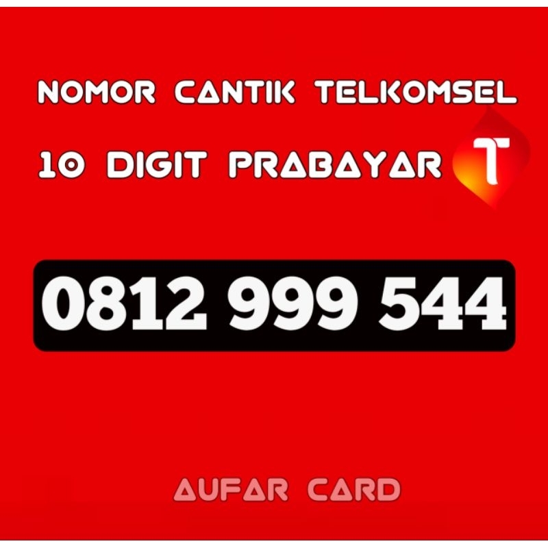 Kartu Perdana Nomor Cantik Simpati HOKI 999 544 ekor 544 Awalan 0812 10 Digit Prabayar
