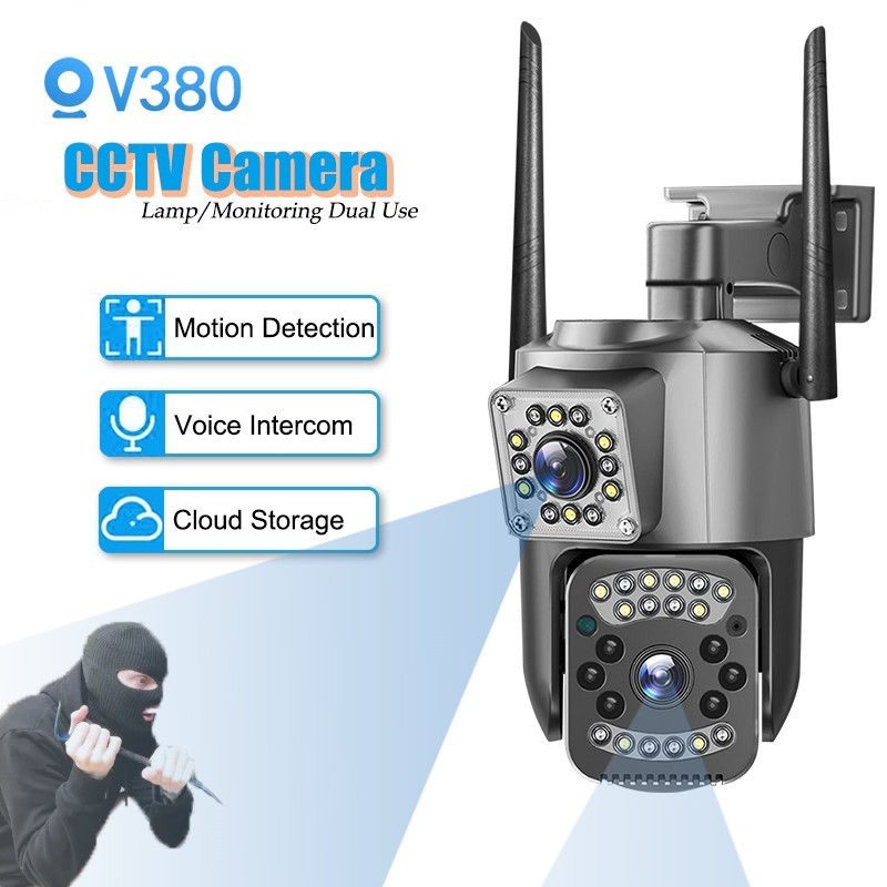 CCTV WiFi Outdoor 8MP+8MP Dual Lens 360° PTZ IP Camera WIFI IP66 Outdoor Kamera CCTV Waterproof HP