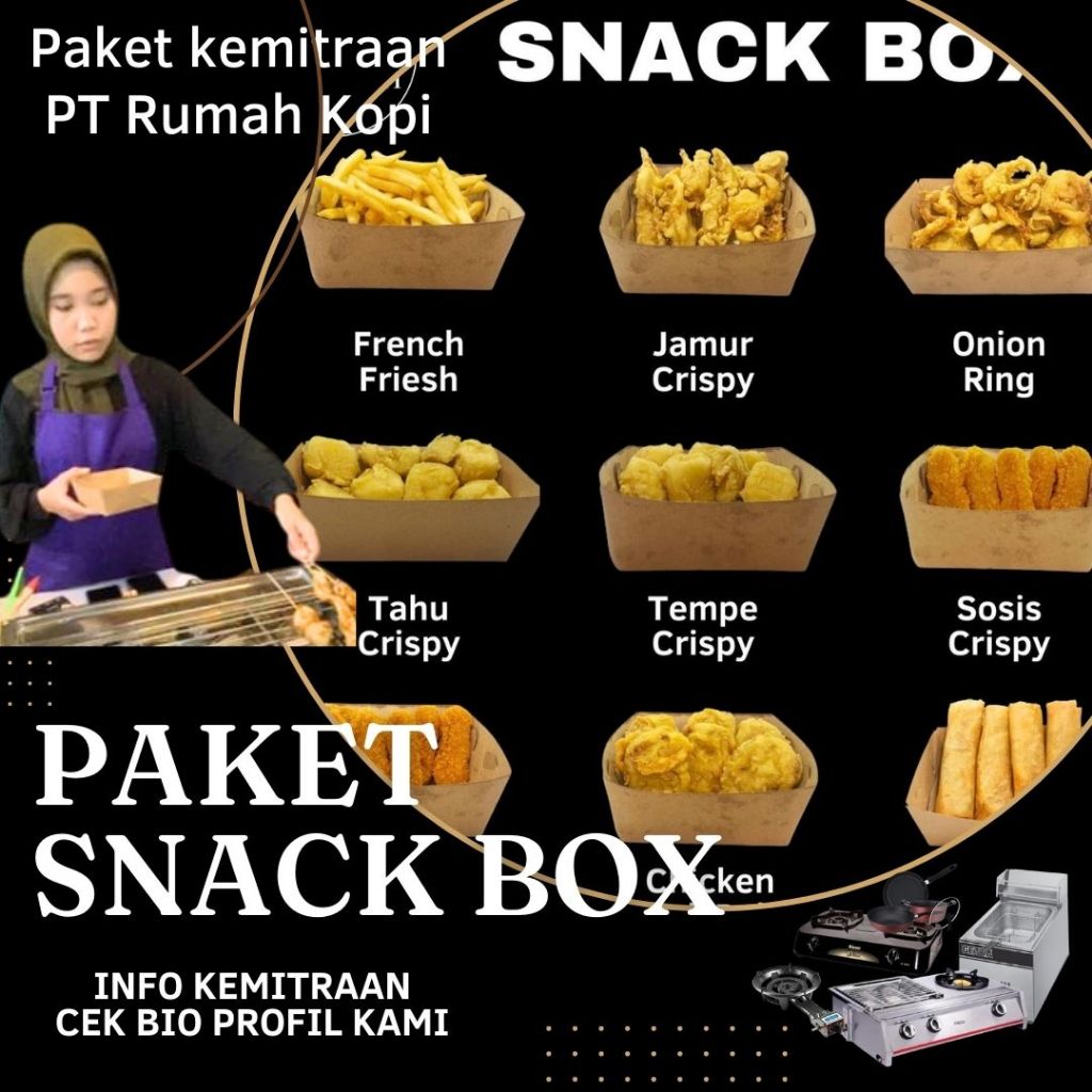 

Paket Snack Box Kemitraan Rumah Kopi Paket Usaha Langsung Training