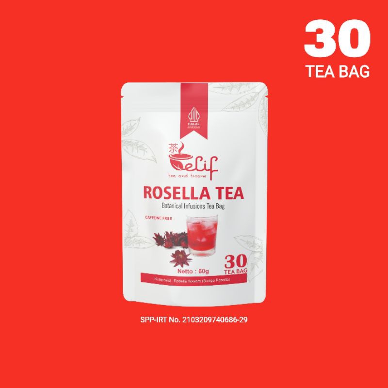 

ELIF TEA AND TISANE Rosella Tea | Teh Bunga Rosella Merah | 30 Tea Bag