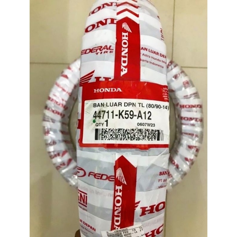 Ban luar AHM HONDA FEDERAL/ 14 - 80/90 Tubeless/ 44711-K59-A12