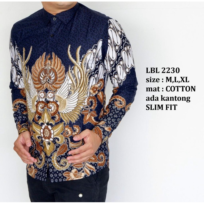 Kemeja Batik Pria Slimfit Luigi Batani Lengan Panjang Premium LBL 2230