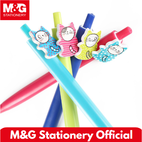 

M&G Metal Retractable Ball Pen 4 Warna 0.7 mm Tinta Biru/PCS - So Many Cat kucing #ABPH4571