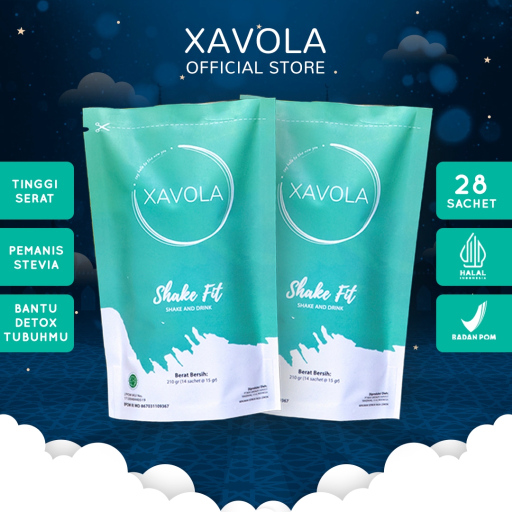 2 Pack Xavola Shake Fit | Minuman Serat Tinggi | Fiber | Detox | BPOM dan Halal