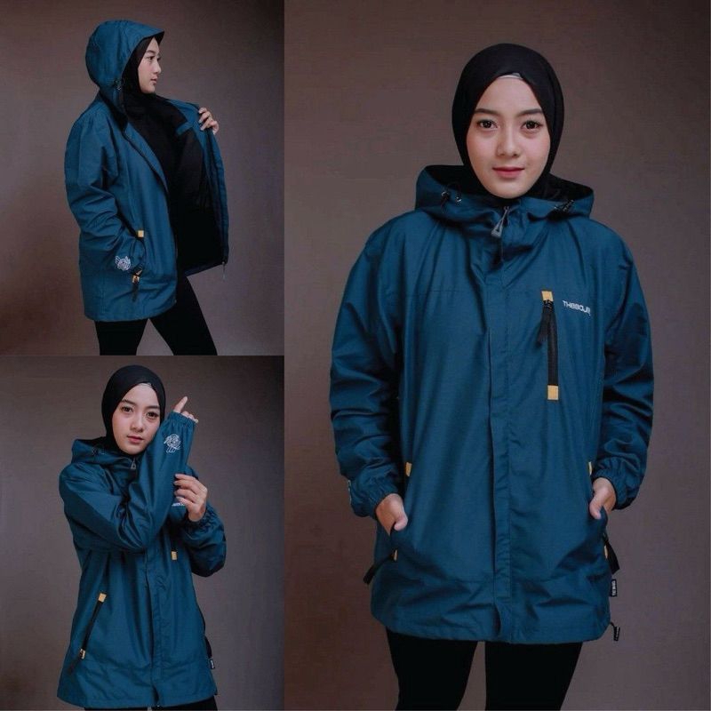 JAKET PARASUT PRIA WANITA WATERPROOF ORIGINAL THE BOJIEL GUNUNG DEWASA M L XL JAKET PRIA WANITA BIRU