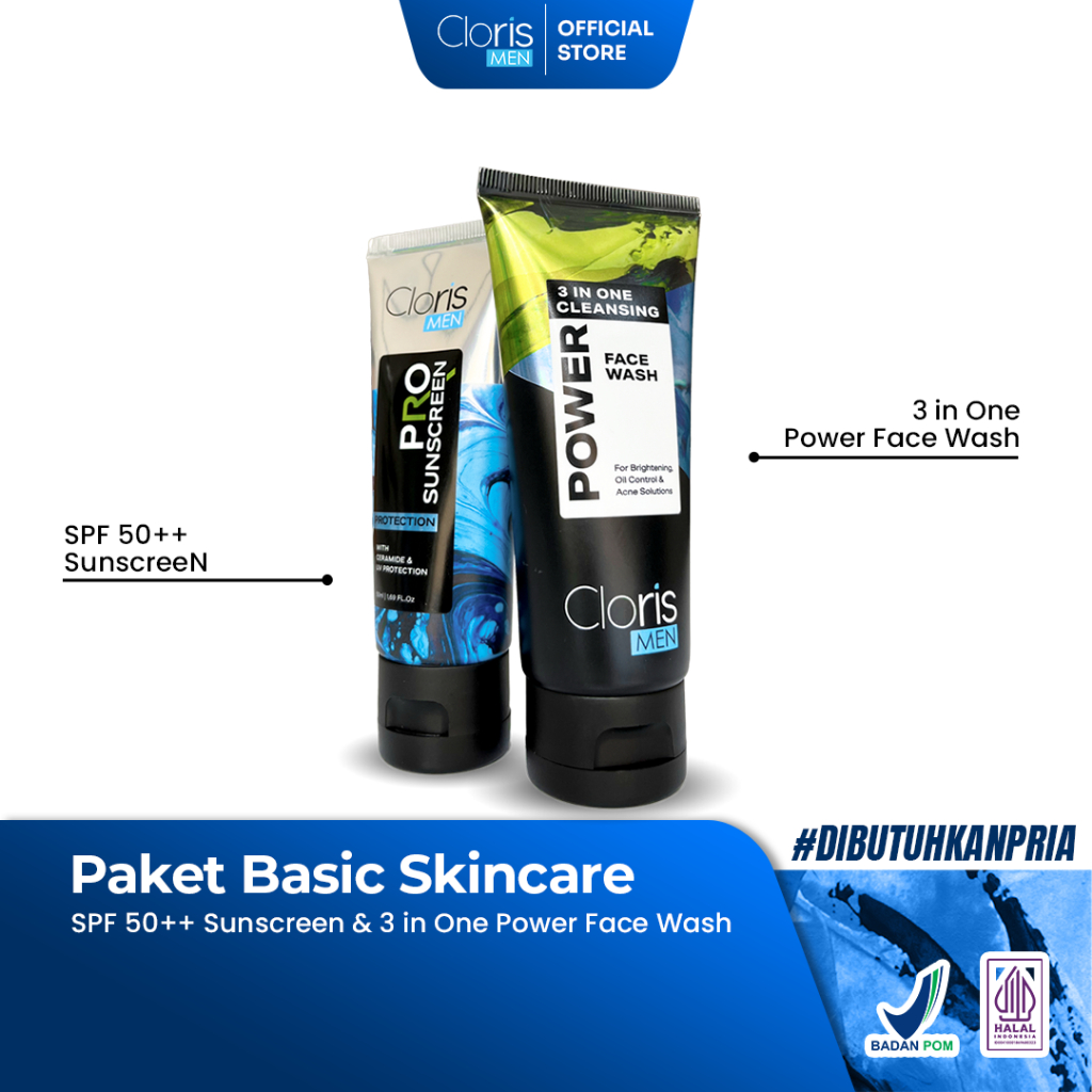 Clorismen Paket Basic Skincare - Face Wash &amp; Sunscreen SPF 50