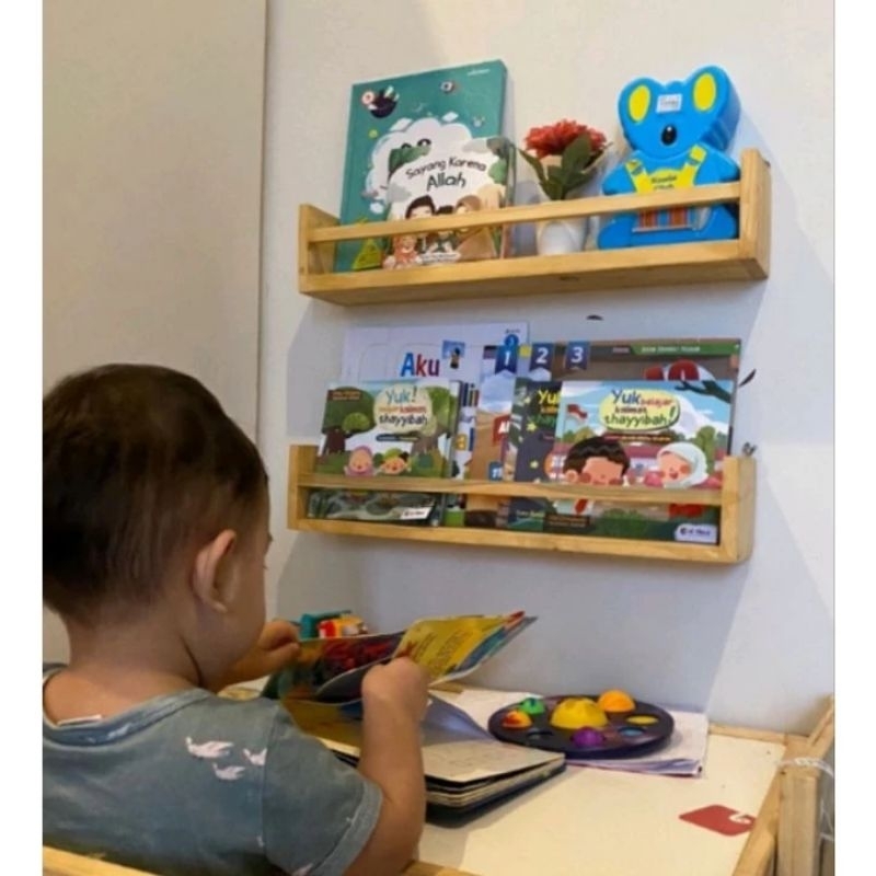 Rak buku anak Rak buku kayu Rak buku dinding Rak dinding serbaguna