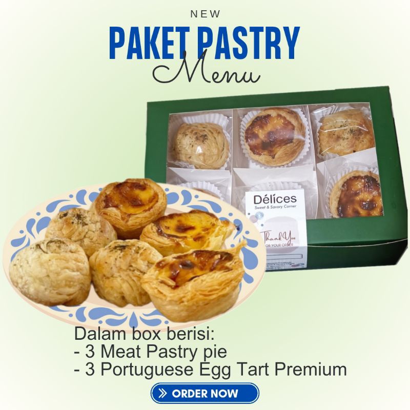 

Paket Pastry (Meat Pastry Pie + Portuguese Egg Tart Premium)