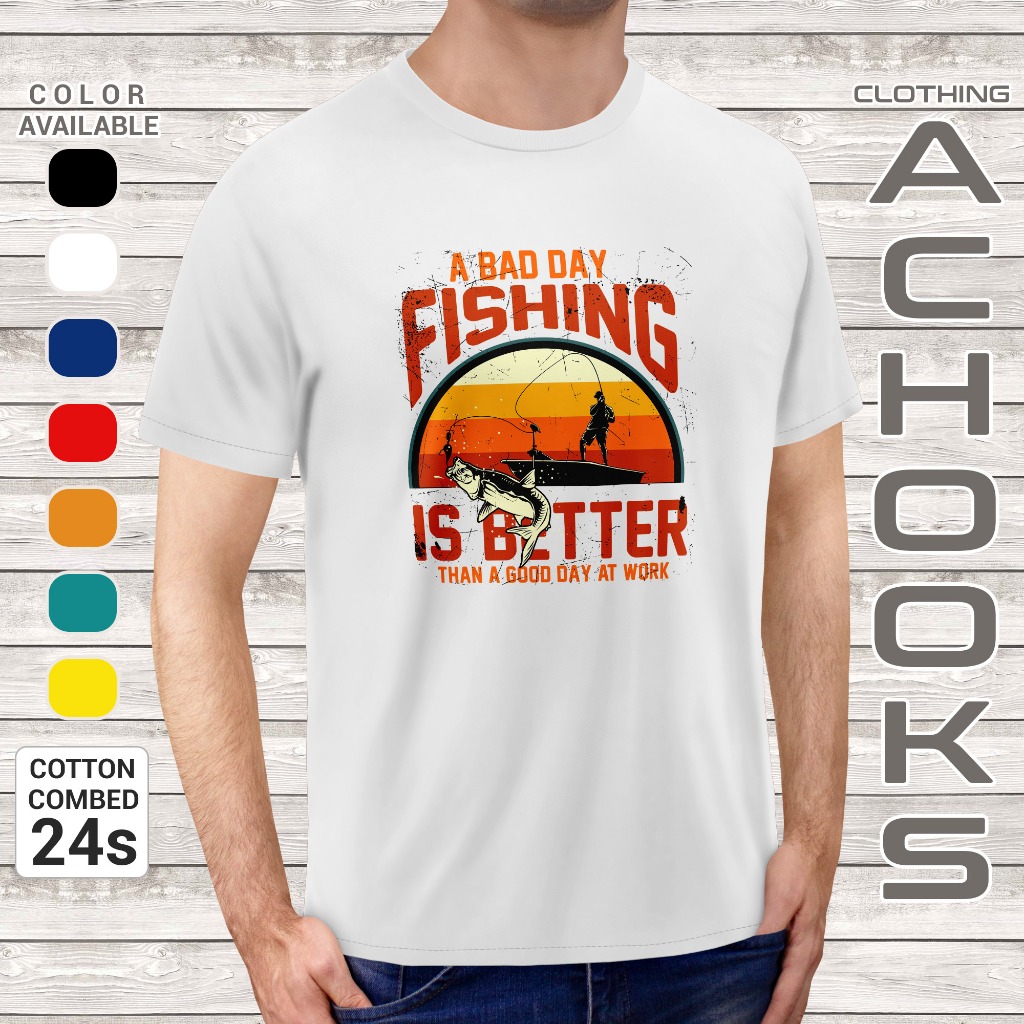 Kaos Pria Distro Original Katun Combed 24s Hobi Mancing 7 / Baju Kaos Atasan Motif Gambar Hobi Meman