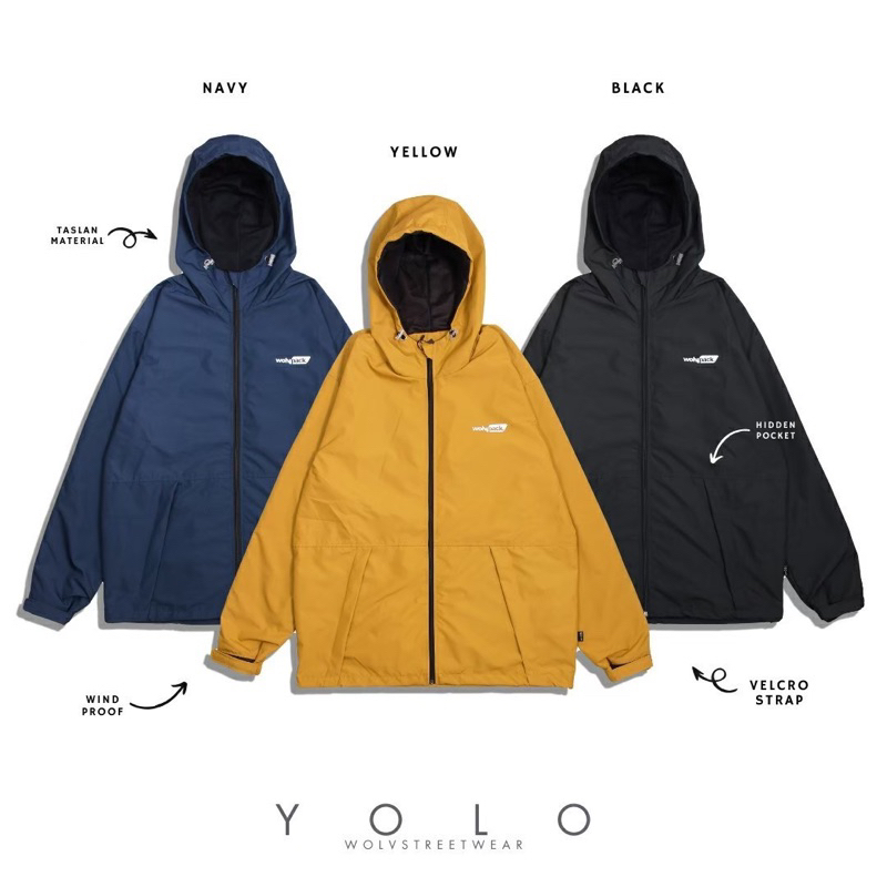 Original Wolv Jaket Outdoor Yolo Jaket Wolv Jaket Parasut