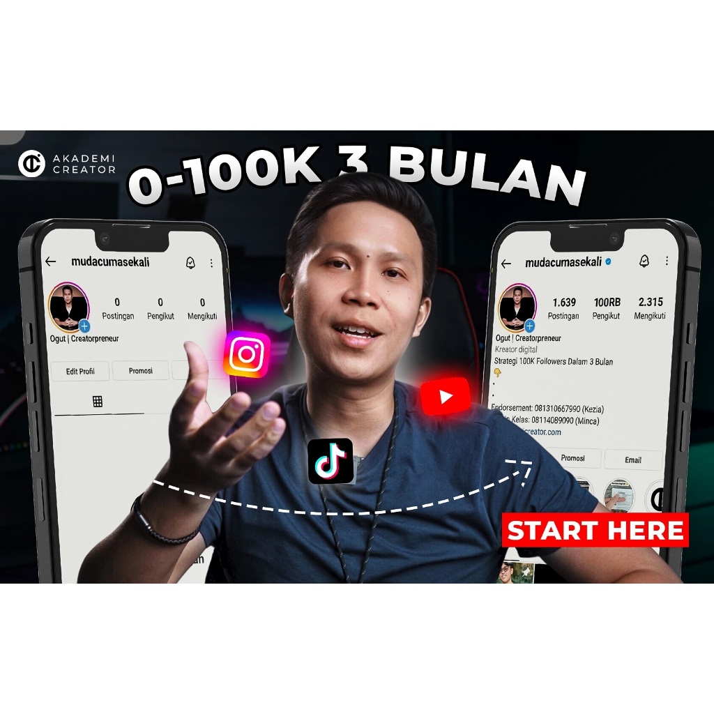 Akademi Creator Bang Ogut - Fast Track Creator - 100k Follower dalam 3 Bulan