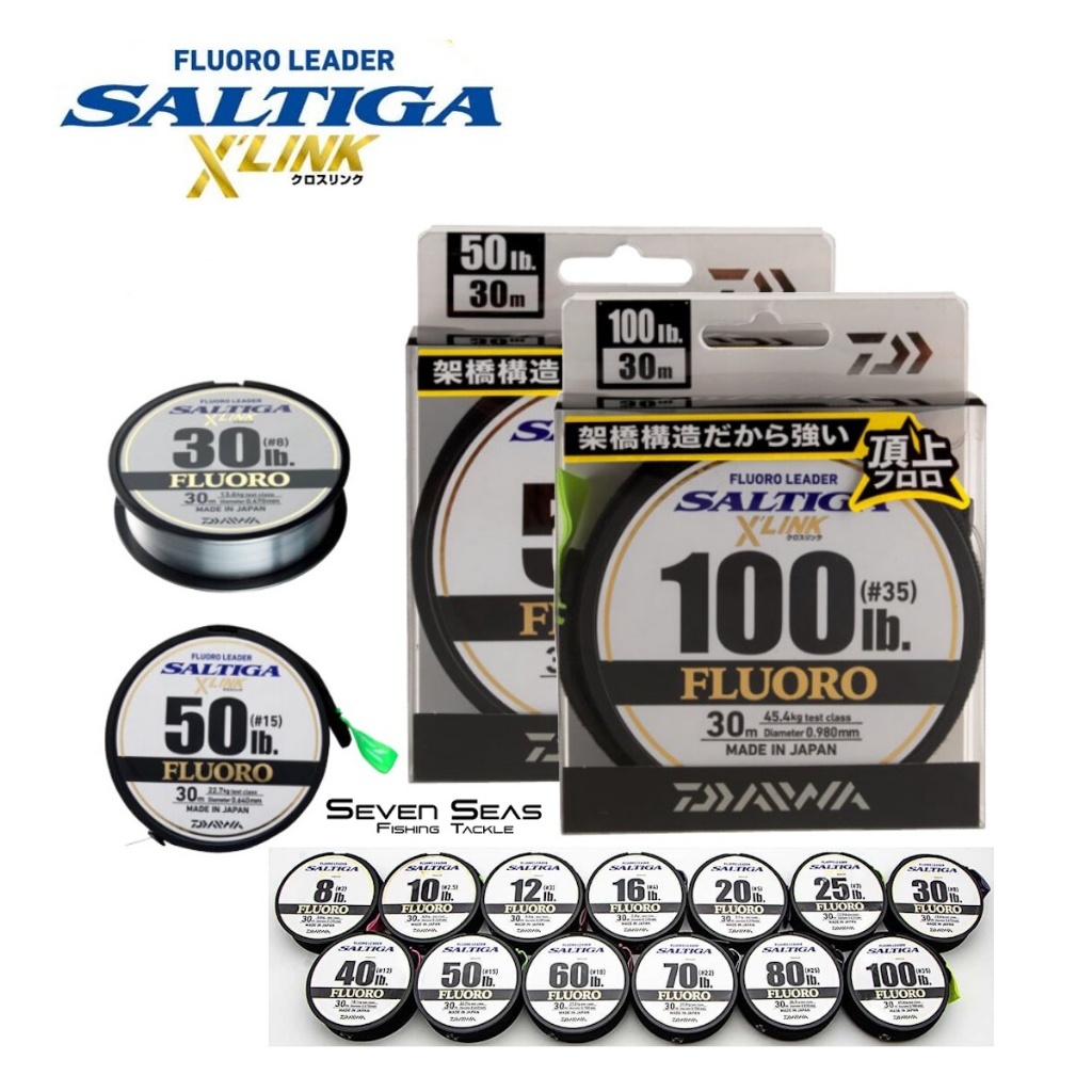 Daiwa Saltiga X-Link Xlink Fluorocarbon FC Leader Line Senar Pancing
