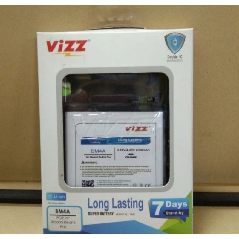 Baterai Batre Batrai Double Power Vizz BM4A For Redmi Pro Original