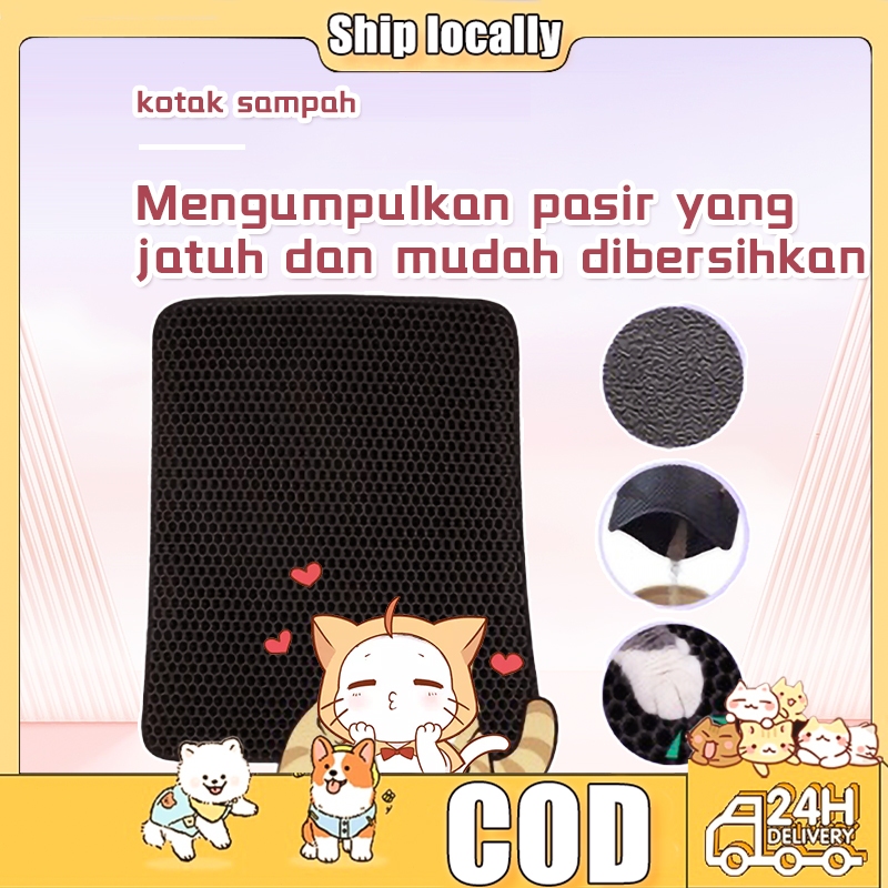 Keset Pasir Kucing Alas Pasir Kucing Waterproof karpet pasir kucing besar Pet Litter Mat Foldable Do