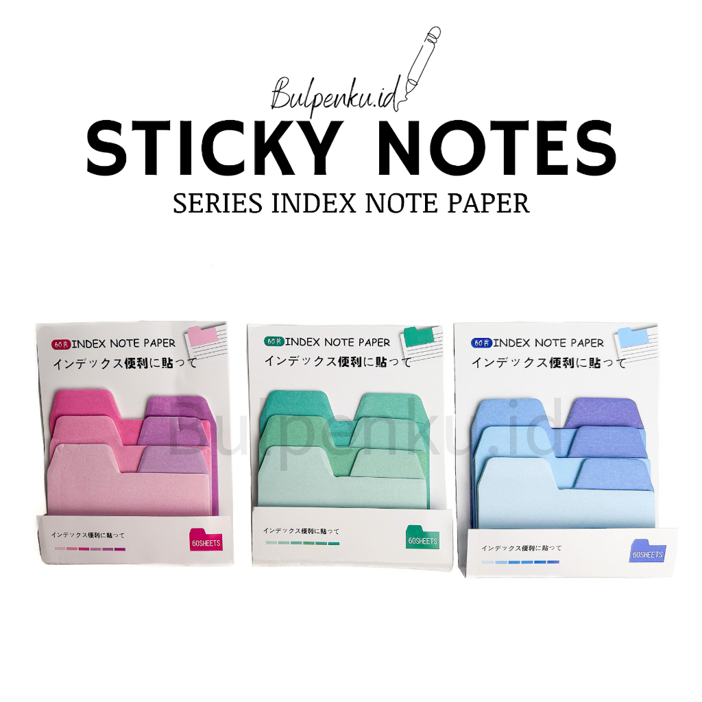 

60 pcs Sticky note/ sticky tabs / pembatas buku/ mini memo/ Lembar sticky notes/ label sticker/ memo catatan tempel/ index sticker