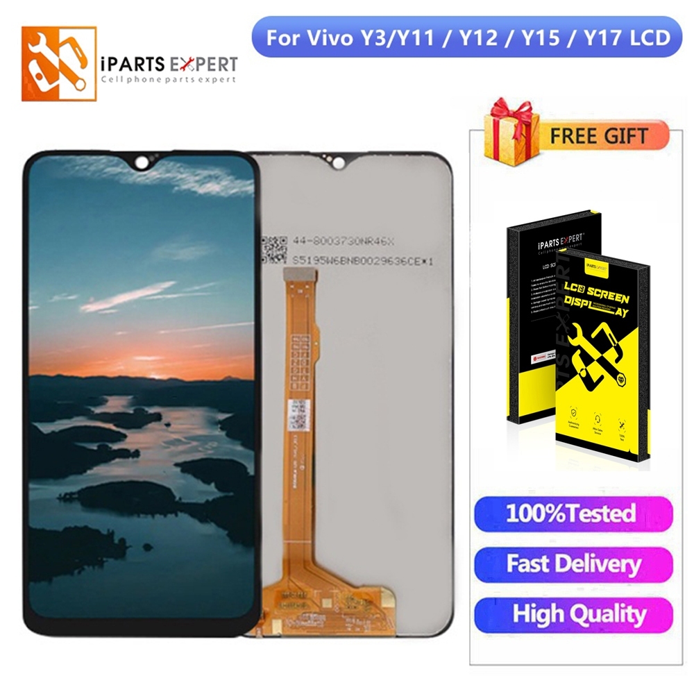 IPARTSEXPERT LCD Asli untuk Vivo Y3 Y11 1906 Y12 Y15 Y17 LCD Tampilan Layar Sentuh Rakitan Digitizer