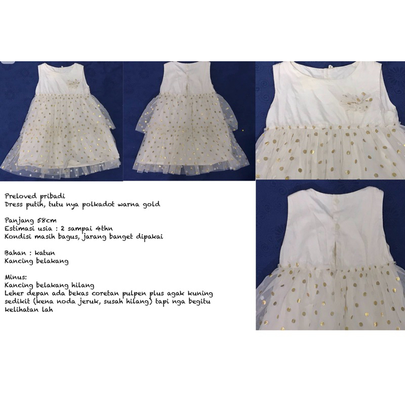 [preloved] dress tule polkadot
