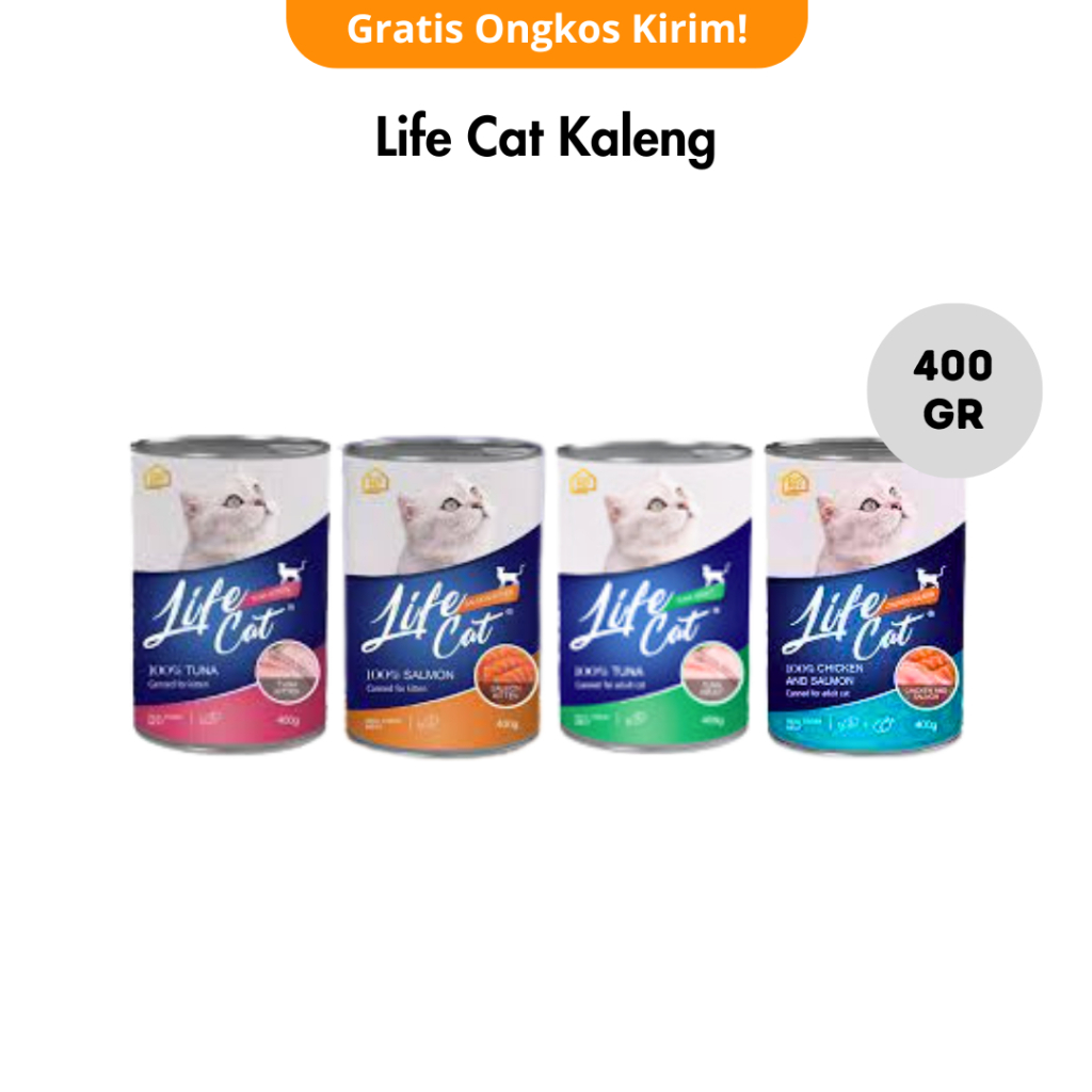 Makanan Kucing Basah Life Cat Kaleng 400gr