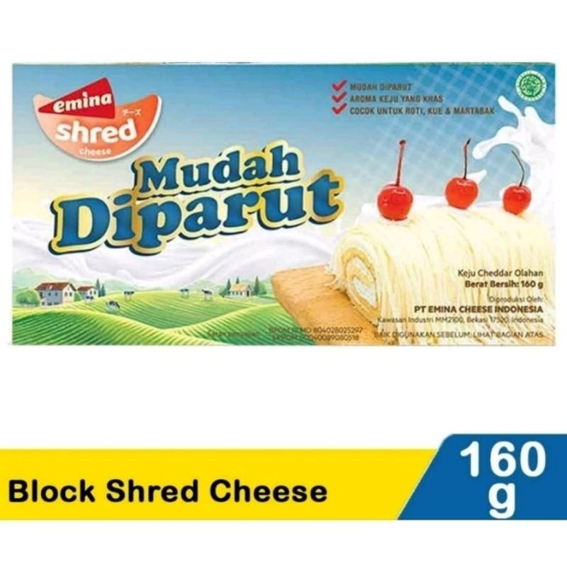 

Free Packing Kardus Keju Emina Shred Cheese Mudah Diparut 160 gram