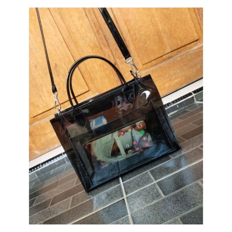 Tas Transparan / Tas Mika Jelly Premium / Tas Sling Bag Wanita / Tas Selempang Wanita / Tas Mika PVC