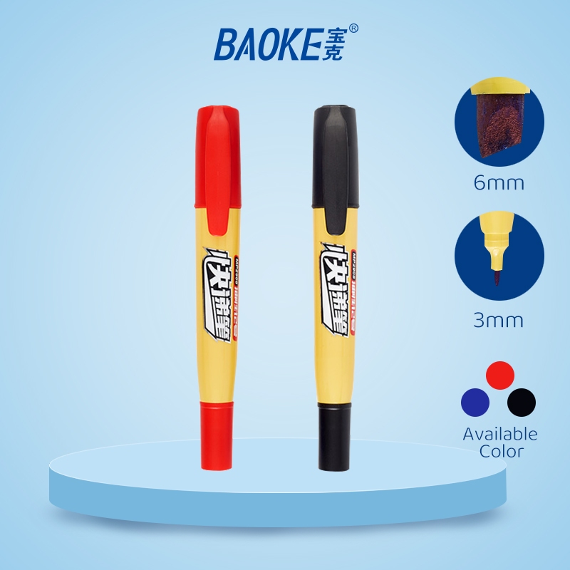 

BAOKE Pena Spidol Permanen 3 Warna 2 Ujung 4 0Mm Cepat Kering Tidak Beracun MP2908 1 Buah