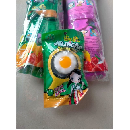 Jeli agar bentuk telur telor ceplok dadar jelly sachet jeliagar 10 pcs