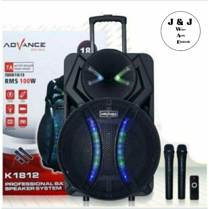 SPEAKER AKTIF PORTABLE 18 INCH ADVANCE K1812 SPEAKER MEETING ADVANCE