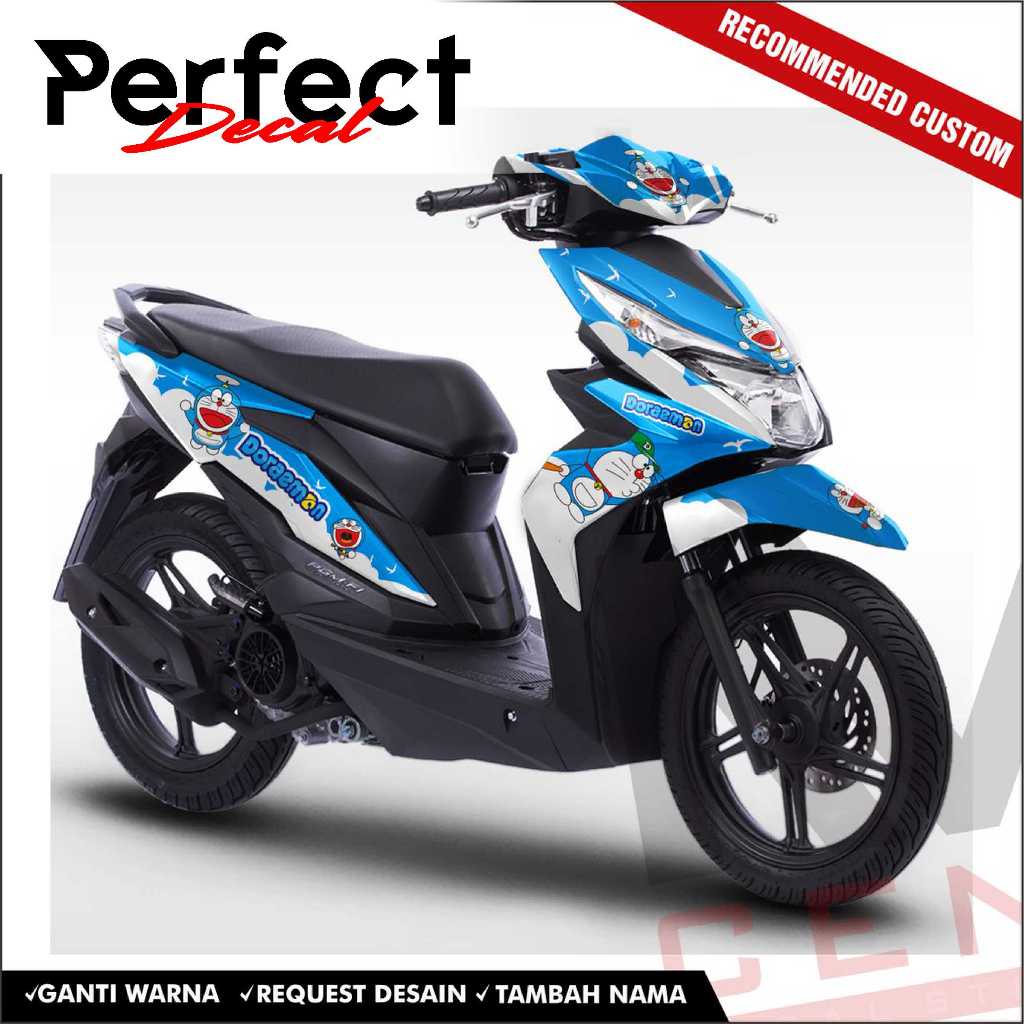 Decal Stiker Motor BEAT FI 2016 - 2018 / BEAT STREET LAMA ESP DORAEMON Full Body Sticker Custom Vari
