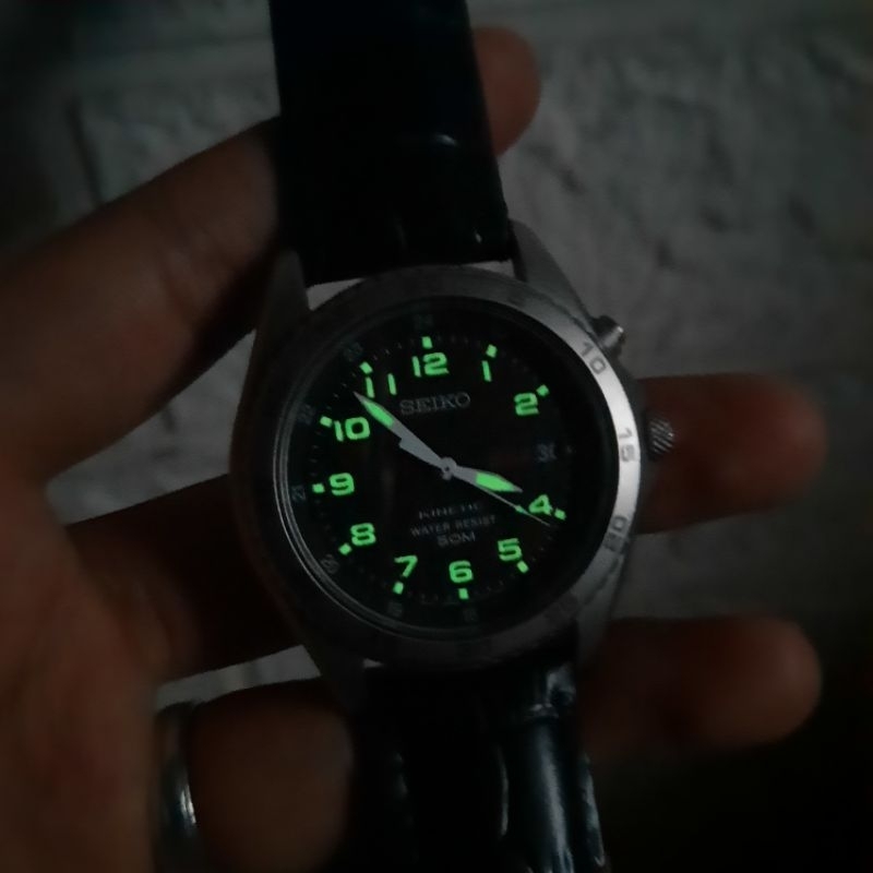 Langka Seiko Military Kinetic 5M63-0A50 Black No SNK809 SNK809K2 Hitam