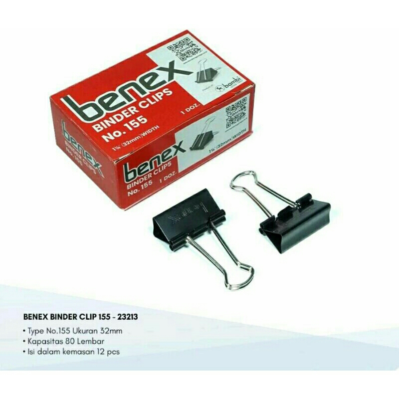 

BINDER CLIP 155 BENEX PER PAK (12PCS)