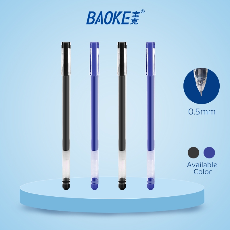 

BAOKE Pulpen Gel / Gel Pen 0.5mm Tinta Kapasitas Besar Penulisan Halus Tinta Hitam Biru PC3948A 1pcs