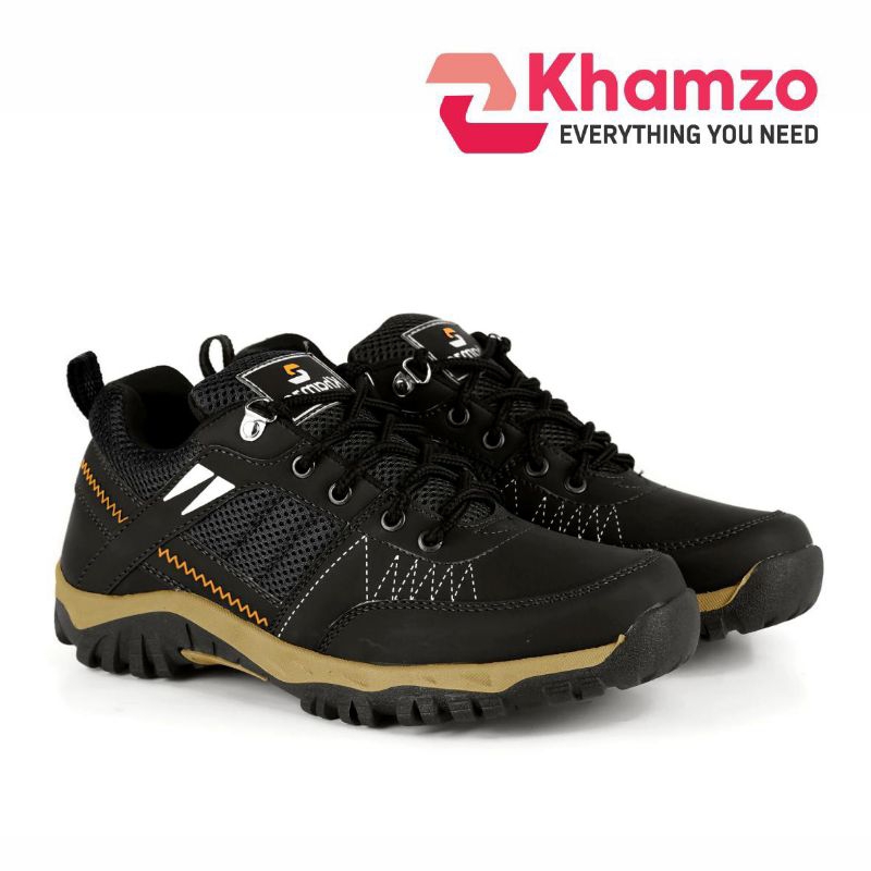 khamzo sepatu pria sneakear Hiking outdoor D04 39 FULL HITAM
