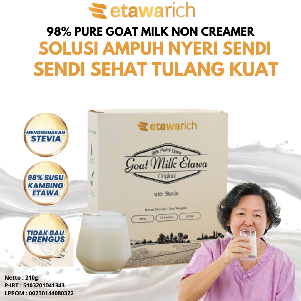 

Susu Kambing Etawarich Solusi Tepat untuk Nyeri Sendi & Pengapuran Sendi