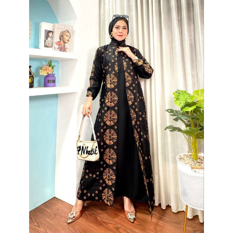 Gamis Batik Mix Moscrepe Premium Wanita Busui Terbaru Gamis Batik Jumbo Cardy Busui