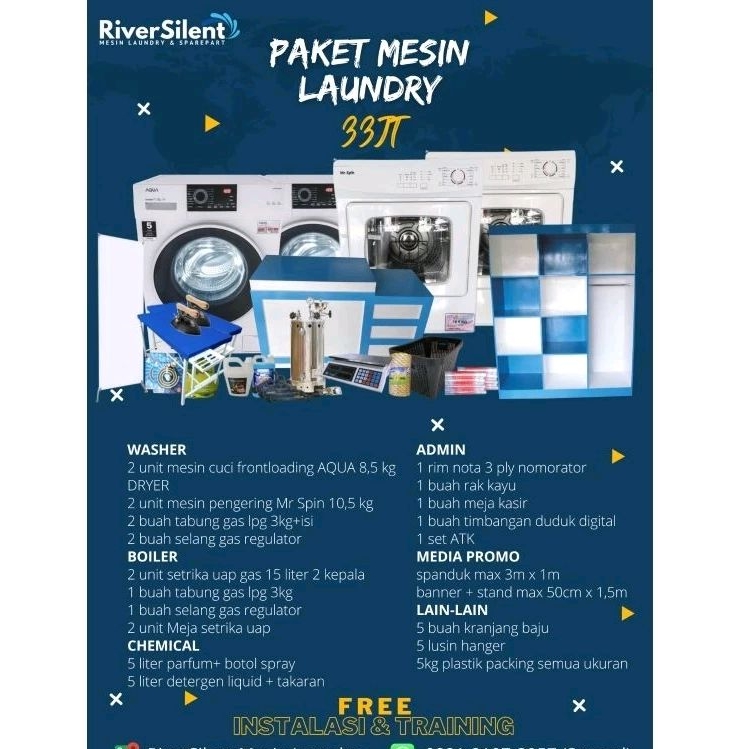 paket usaha laundry lengkap 33 juta siap jalan | paket mesin laundry