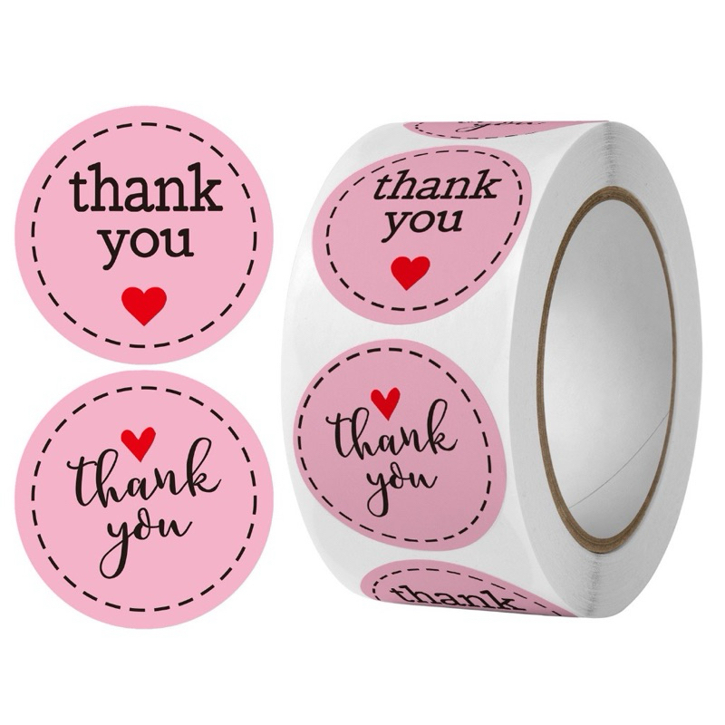 

DP Sticker Thank You Roll isi 500 Pcs Self Adhesive Seal Label Tempel Roll Sticker Thank You 2.5Cm Stiker Ucapan Terimakasih Bulat Tempel Segel Order Packing Motif Bunga Love Serbaguna