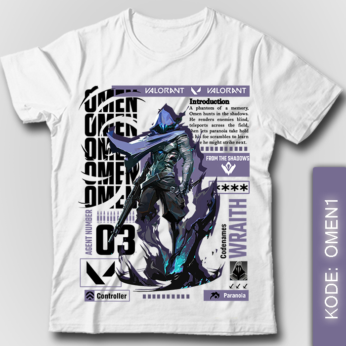 Baju Kaos Game Valorant Omen