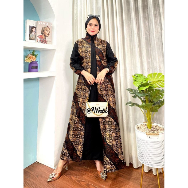 Gamis Batik Mix Moscrepe Premium Wanita Busui Terbaru Gamis Batik Jumbo Cardy Busui