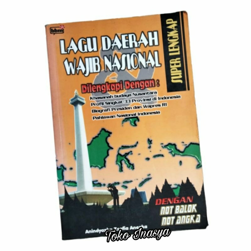 BUKU LAGU DAERAH WAJIB NASIONAL / SUPER LENGKAP DENGAN NOT BALOK NOT ANGKA